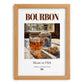 Bourbon – American Spirit Drink, Cocktail Lounge Wall Art, set in oak frame