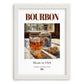 Bourbon – American Spirit Drink, Cocktail Lounge Wall Art, placed in minimal white frame