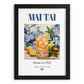 Mai Tai – American Cocktail Drink, Cocktail Lounge Wall Art, in sleek black frame