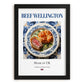 Beef Wellington – English Meat Dish, Farmhouse Kitchen Poster, in sleek black frame