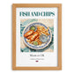 Fish and Chips – English Dish, Food Bar Poster, set in oak frame