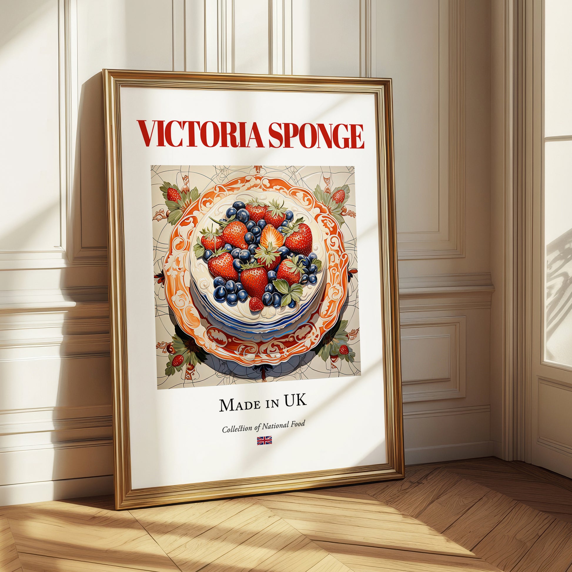 Victoria Sponge – English Dessert Dish, Fine Dining Restaurant Poster