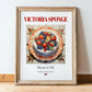 Victoria Sponge – English Dessert Dish, Fine Dining Restaurant Poster, in wooden frame leaning on the floor