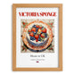 Victoria Sponge – English Dessert Dish, Fine Dining Restaurant Poster, set in oak frame