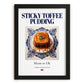 Sticky Toffee Pudding – English Dessert Dish, Café Wall Decor, in sleek black frame