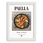 Paella – Spanish Dish, Restaurant Wall Art, placed in minimal white frame