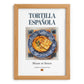 Tortilla Española (Spanish Omelette) – Spanish Dish, Bistro Illustration, set in oak frame