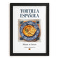 Tortilla Española (Spanish Omelette) – Spanish Dish, Bistro Illustration, in sleek black frame