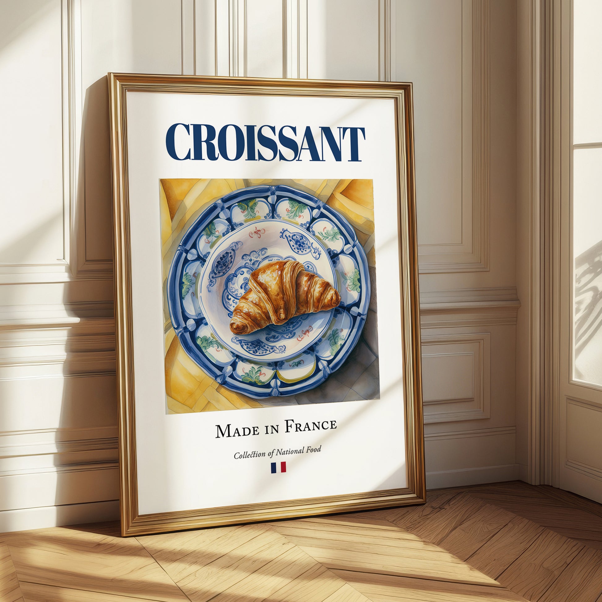 Croissant – French Bread Dish, Farmhouse Kitchen Wall Art