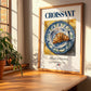 Croissant – French Bread Dish, Farmhouse Kitchen Wall Art, no-text version framed in wood