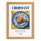 Croissant – French Bread Dish, Farmhouse Kitchen Wall Art, set in oak frame