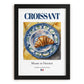 Croissant – French Bread Dish, Farmhouse Kitchen Wall Art, in sleek black frame