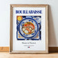 Bouillabaisse – French Soup Dish, Farmhouse Kitchen Illustration, in wooden frame leaning on the floor