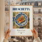 Bruschetta – Italian Snack Dish, Café Wall Art, styled in a charming Paris street view