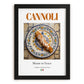 Cannoli – Italian Dessert Dish, Brasserie Wall Art, in sleek black frame