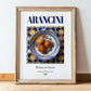 Arancini – Italian Snack Dish, Farmhouse Kitchen Poster, in wooden frame leaning on the floor