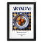 Arancini – Italian Snack Dish, Farmhouse Kitchen Poster, in sleek black frame