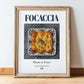 Focaccia – Italian Bread Dish, Tavern Still Life, in wooden frame leaning on the floor