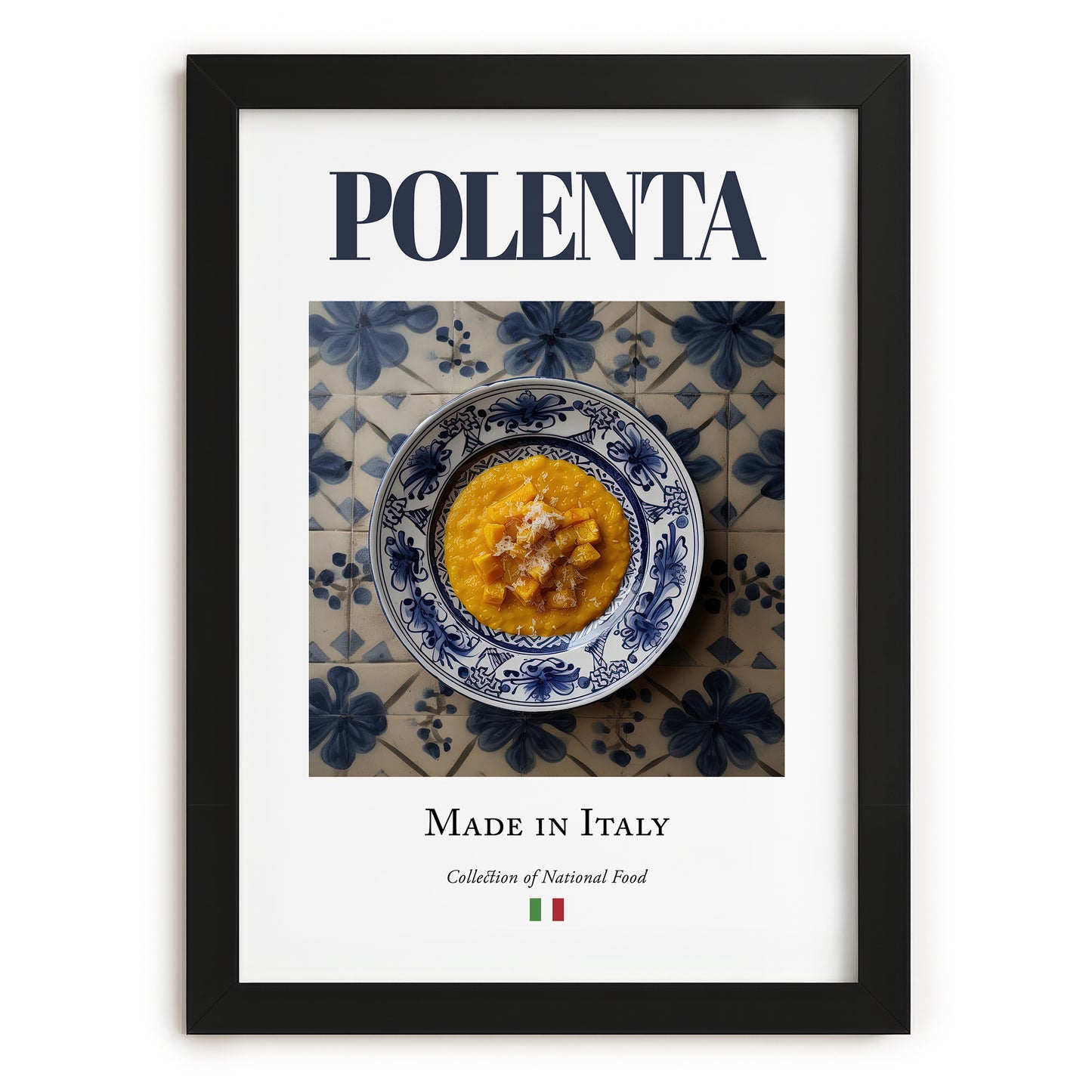 Polenta – Italian Dish, Tavern Wall Art, in sleek black frame