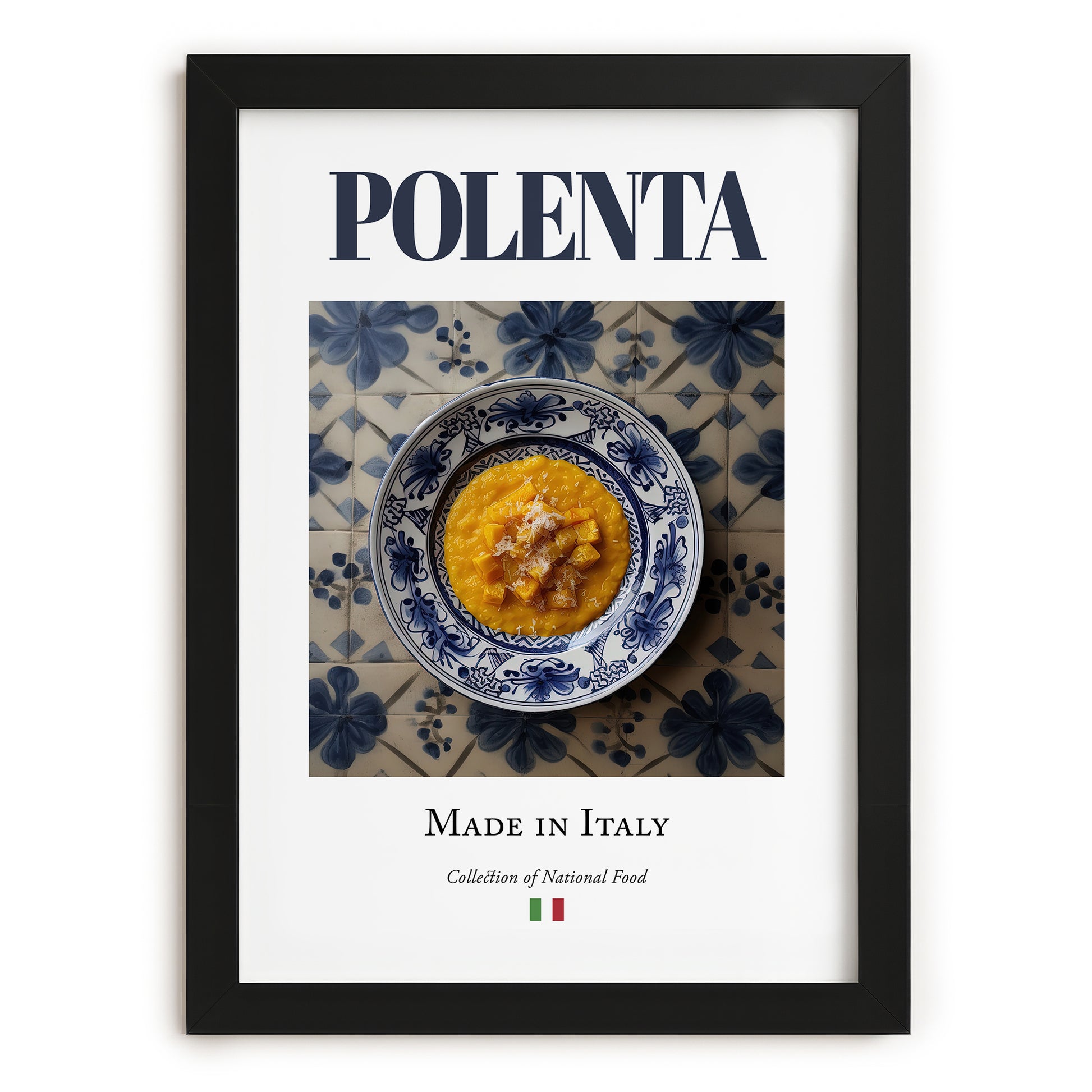 Polenta – Italian Dish, Tavern Wall Art, in sleek black frame