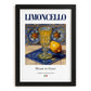 Limoncello – Italian Liqueur Drink, Cocktail Lounge Poster, in sleek black frame