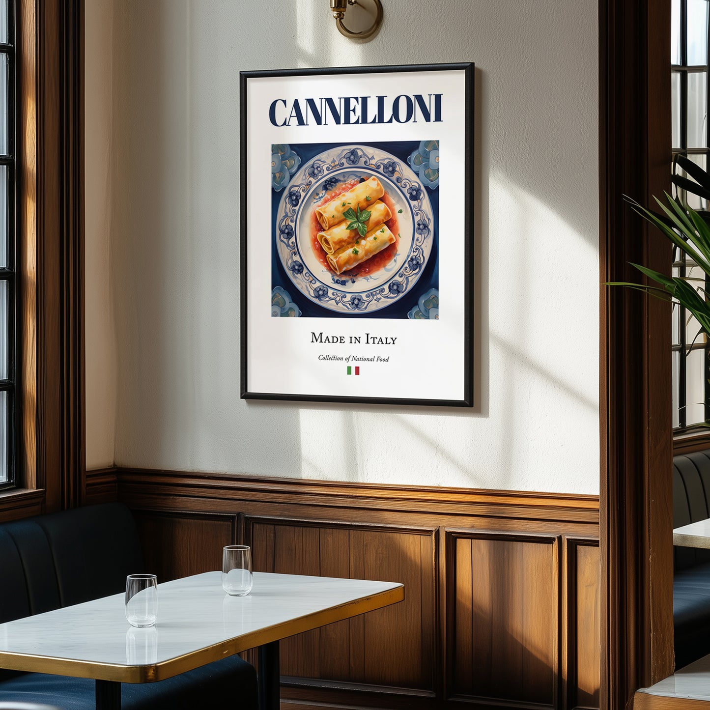 Cannelloni – Italian Pasta, Trattoria Poster, clean layout with no caption