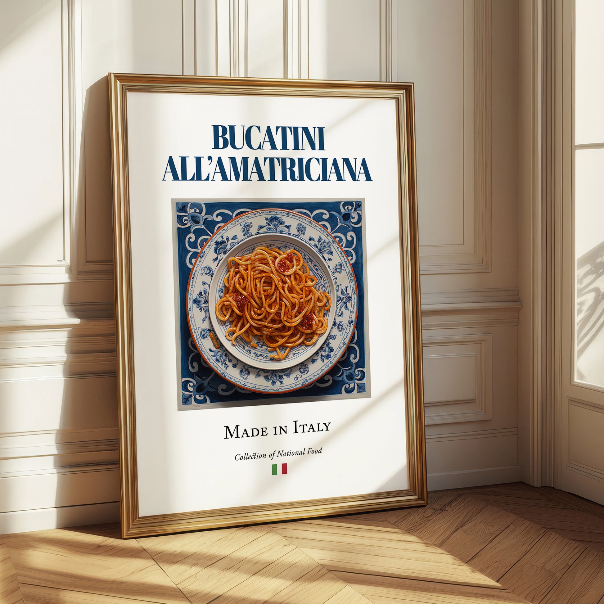 Bucatini all'Amatriciana – Italian Pasta, Trattoria Painting