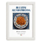 Bucatini all'Amatriciana – Italian Pasta, Trattoria Painting, placed in minimal white frame