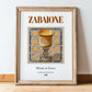Zabaione – Italian Dessert Dish, Bistro Print, in wooden frame leaning on the floor