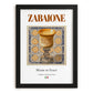 Zabaione – Italian Dessert Dish, Bistro Print, in sleek black frame