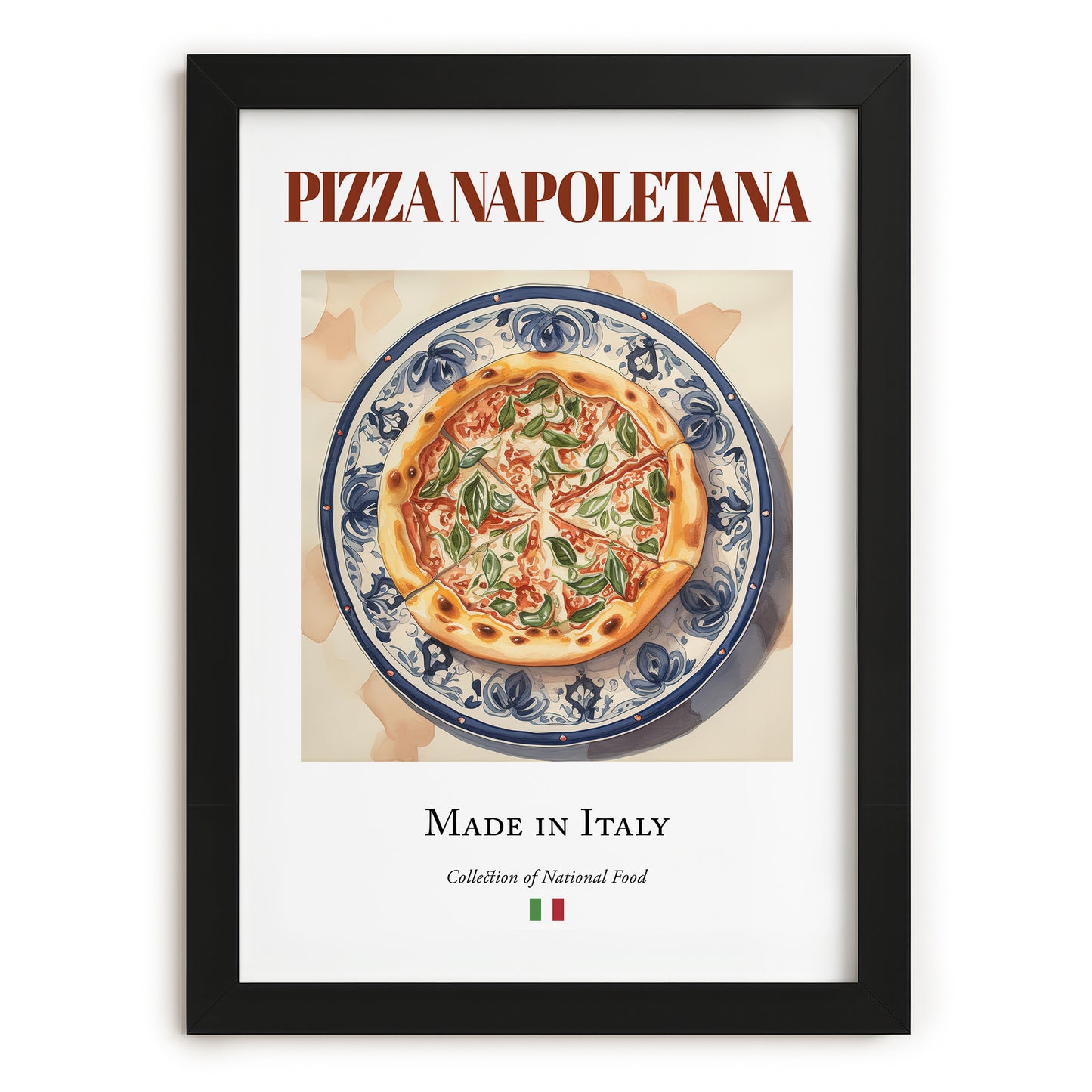Neapolitan-Style Pizza – Italian Pizza, Ristorante Poster, in sleek black frame