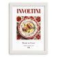 Involtini – Italian Meat Dish, Brasserie Poster, placed in minimal white frame