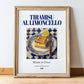 Tiramisu al Limoncello – Italian Dessert Dish, Restaurant Print, in wooden frame leaning on the floor