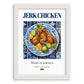 Jerk Chicken – Jamaican Meat Dish, Tavern Still Life, placed in minimal white frame