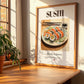 Sushi – Japanese Dish, Tavern Wall Art, no-text version framed in wood
