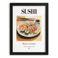 Sushi – Japanese Dish, Tavern Wall Art, in sleek black frame