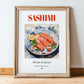 Sashimi – Japanese Dish, Restaurant Painting, in wooden frame leaning on the floor
