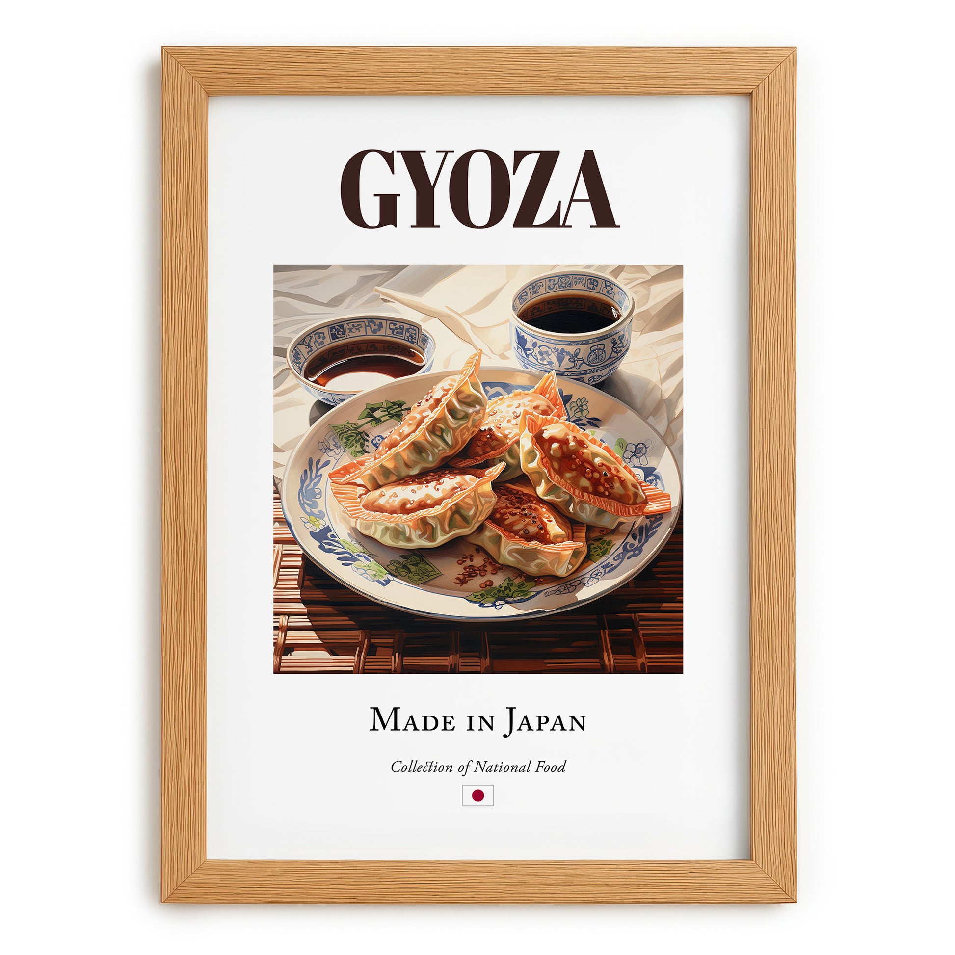 Gyoza – Japanese Dish, Bistro Painting, set in oak frame