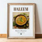 Haleem – Pakistani Soup Dish, Restaurant Poster, in wooden frame leaning on the floor