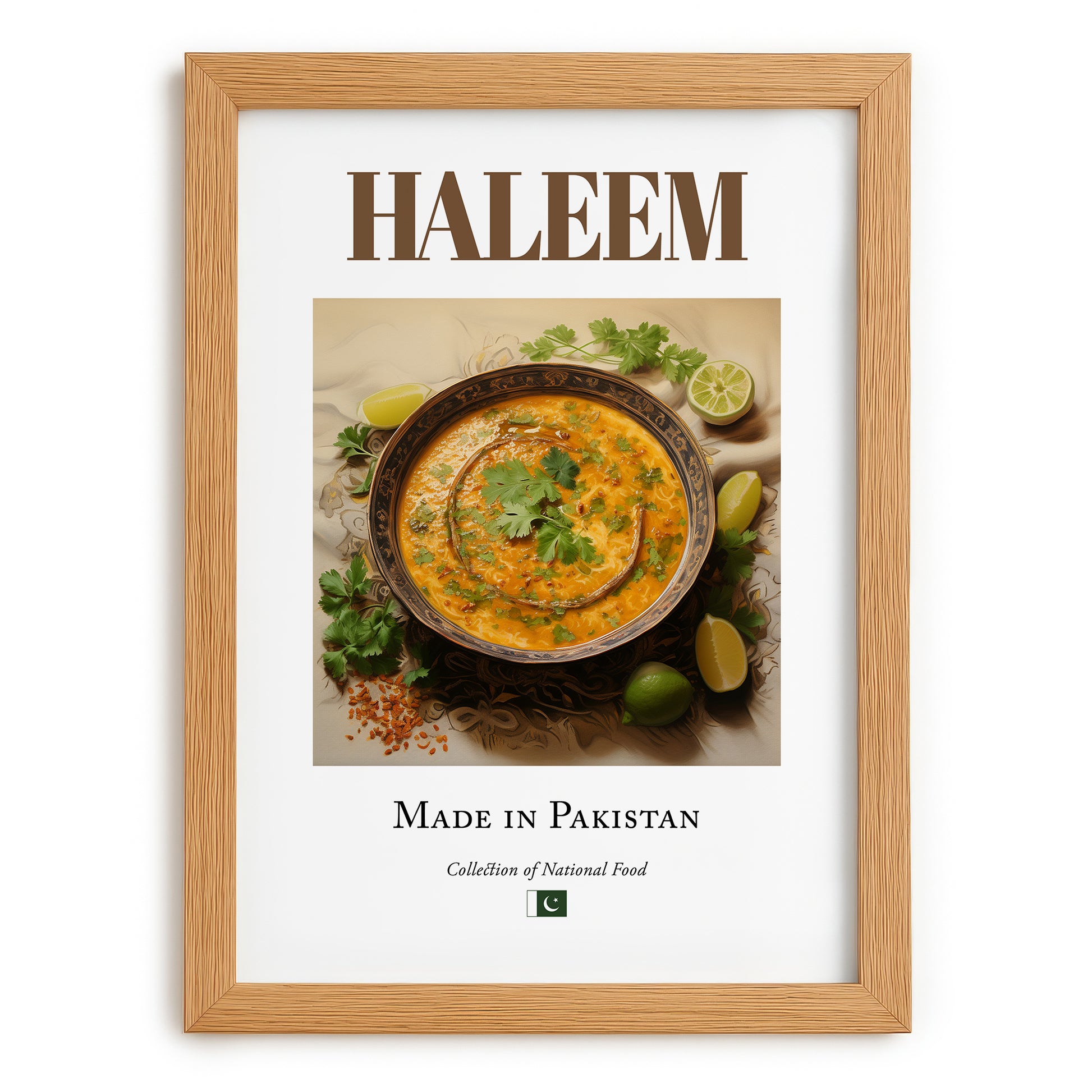 Haleem – Pakistani Soup Dish, Restaurant Poster, set in oak frame