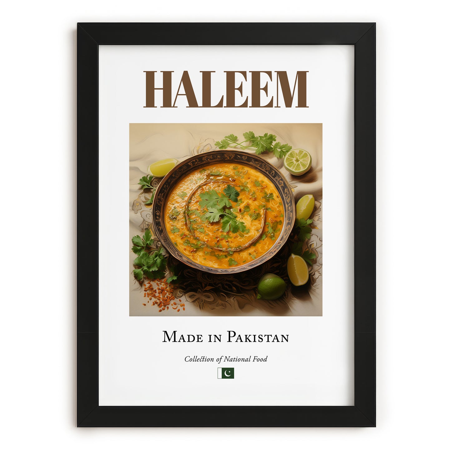 Haleem – Pakistani Soup Dish, Restaurant Poster, in sleek black frame