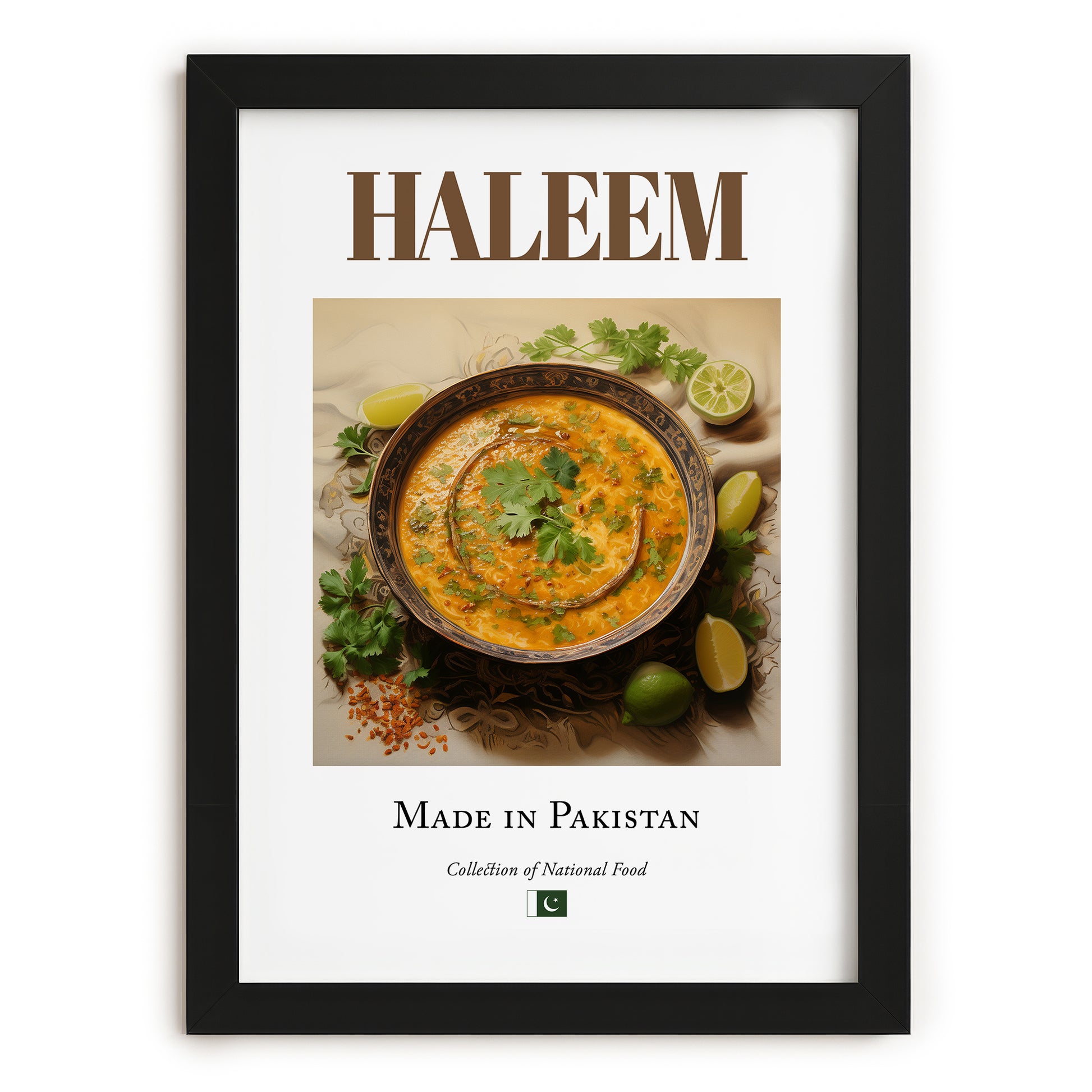 Haleem – Pakistani Soup Dish, Restaurant Poster, in sleek black frame