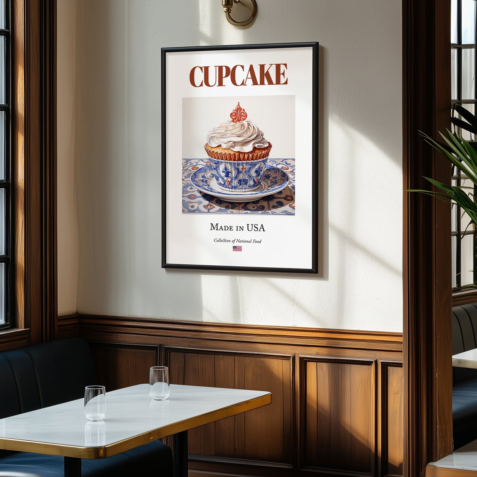 Cupcake – American Dessert Dish, Café Wall Decor, clean layout with no caption