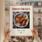 Fried Chicken – American Meat Dish, Restaurant Poster, styled in a charming Paris street view