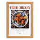 Fried Chicken – American Meat Dish, Restaurant Poster, set in oak frame
