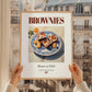 Brownies – American Dessert Dish, Tavern Print, styled in a charming Paris street view