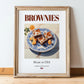Brownies – American Dessert Dish, Tavern Print, in wooden frame leaning on the floor