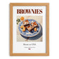 Brownies – American Dessert Dish, Tavern Print, set in oak frame