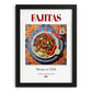 Fajitas – American Dish, Brasserie Print, in sleek black frame
