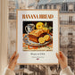 Banana Bread – American Dessert Dish, Bistro Poster, styled in a charming Paris street view